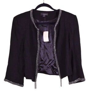 NWT Twenty One Wool Blend Y2K Grunge Blazer Jacket With Metal Chain Accents - L